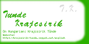 tunde krajcsirik business card